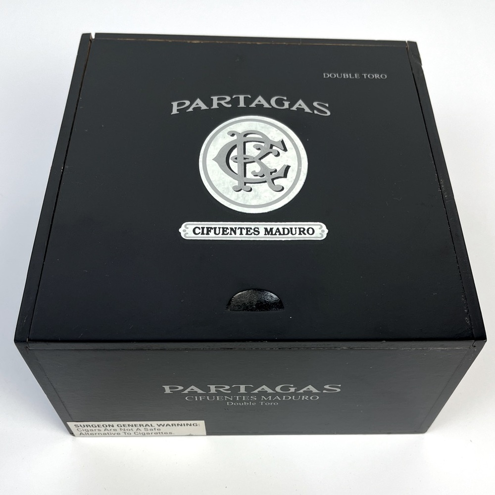 Partagas Cifuentes Maduro Double Toro box in Black 6.5”x6.75”x3.5” (Box Only)